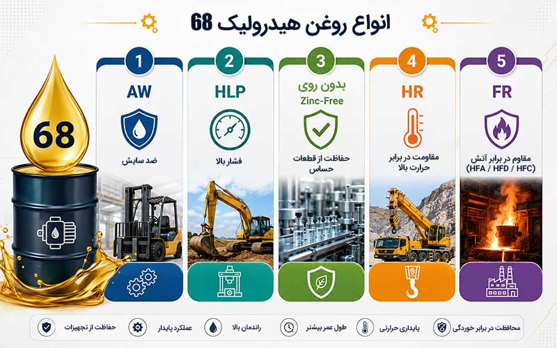 انواع روغن هیدرولیک 68